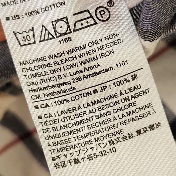 Banana Republic Men's Untucked Fit Plaid Long Sleeve Shirt Navy/Red/White Casual - Picture 6 of 9